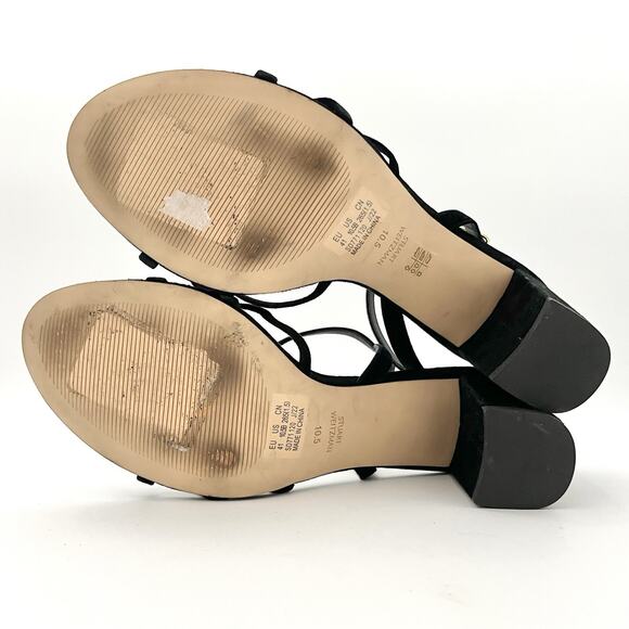 Stuart Weitzman 10.5 Starla Criss Cross Strappy Black Suede Heels Sexy MSRP $475 - Picture 11 of 12